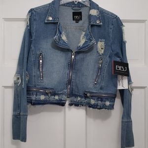 Distressed Crop Jean Jacket